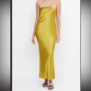 BEC + BRIDGE Moon Dance Strapless Dress - Olive Oil